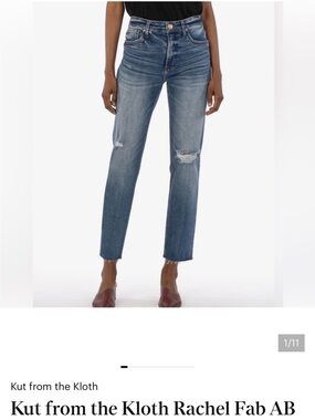 KUT from the Kloth jeans high rise Rachel Fab Ab Mom Jean 14 L